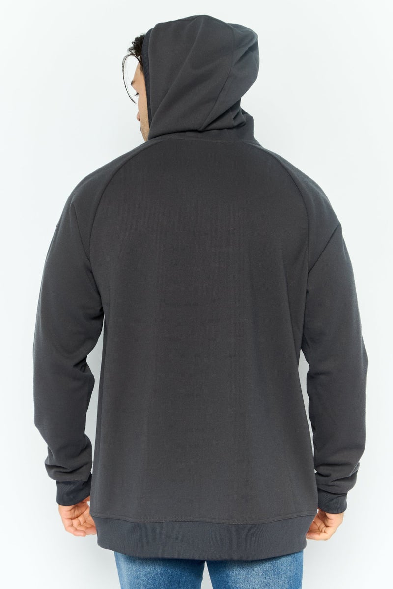 Avalanche Men Hooded Brand Logo Long Sleeves Sweatshirt, Grey - Image 2